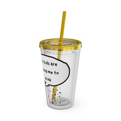 Funny Sunsplash Tumbler | 16oz Travel Cup for Moms | Humor Gift | Straw Included | Perfect for Daily Use or Parties