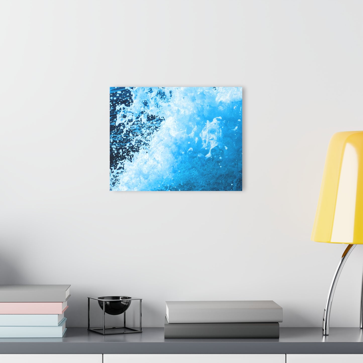 Blue Wake - Acrylic Wall Art - Framed Print with French Cleat Hanger
