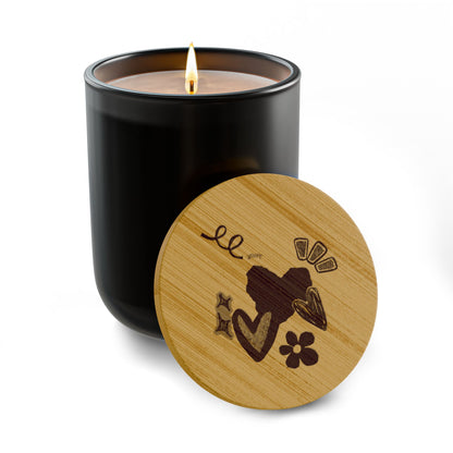 Amore 14oz Scented Soy Candle with Engraved Bamboo Lid