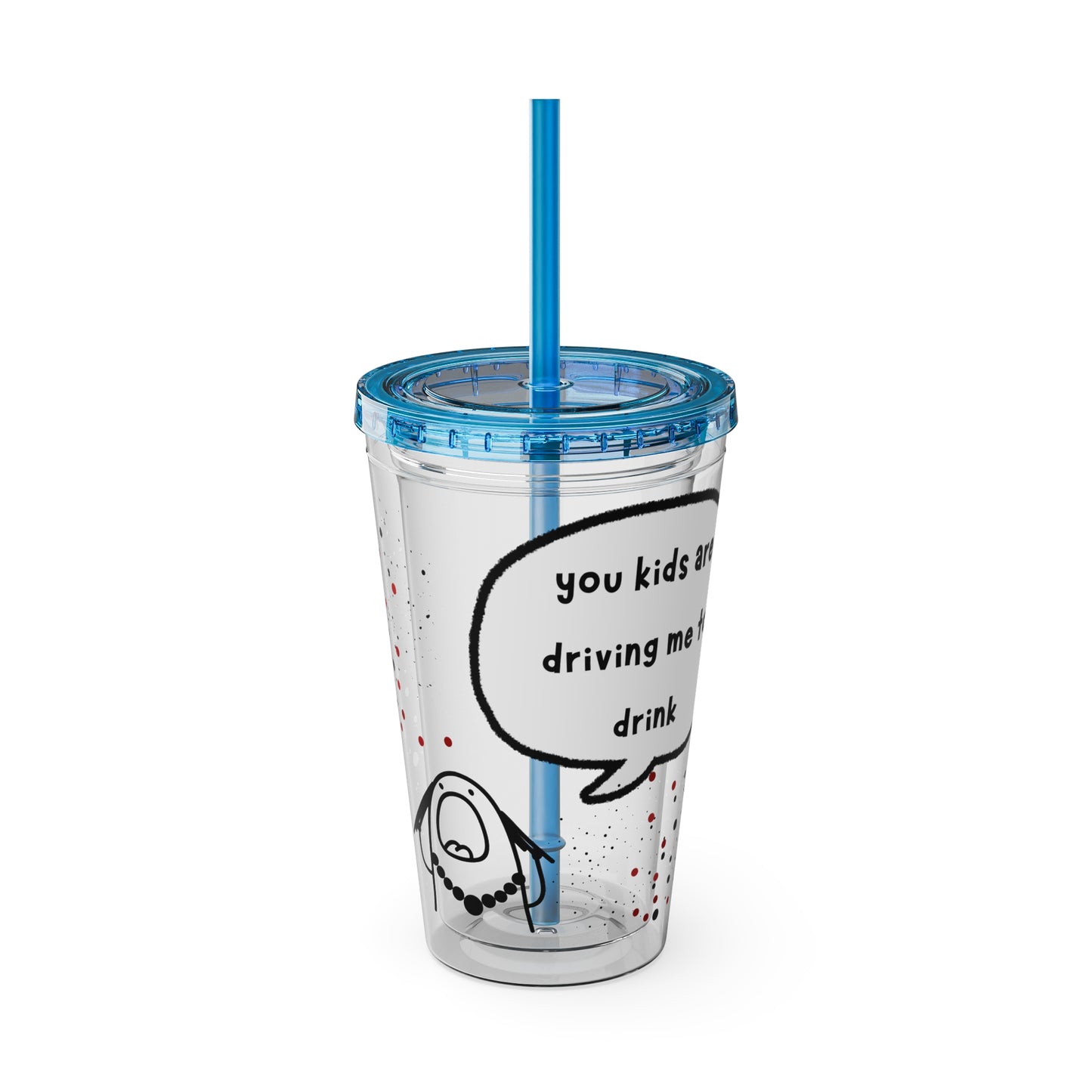 Funny Sunsplash Tumbler | 16oz Travel Cup for Moms | Humor Gift | Straw Included | Perfect for Daily Use or Parties
