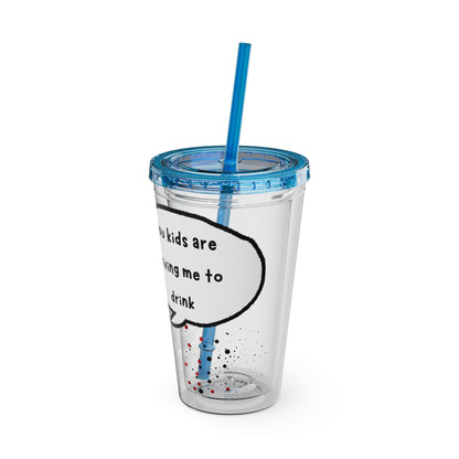 Funny Sunsplash Tumbler | 16oz Travel Cup for Moms | Humor Gift | Straw Included | Perfect for Daily Use or Parties