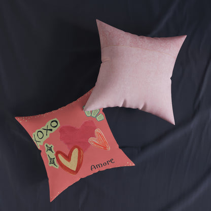 Amore XOXO Square Pillow - Pink Back