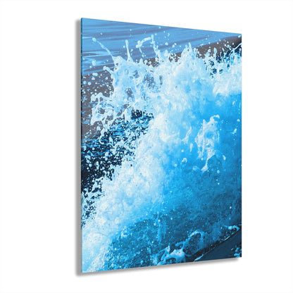 Blue Wake - Acrylic Wall Art - Framed Print with French Cleat Hanger