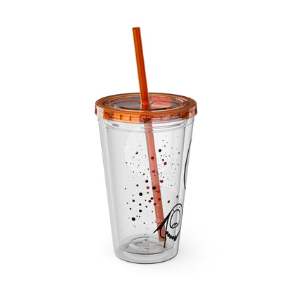 Funny Sunsplash Tumbler | 16oz Travel Cup for Moms | Humor Gift | Straw Included | Perfect for Daily Use or Parties
