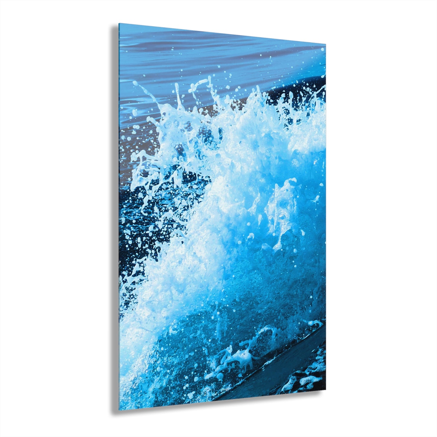 Blue Wake - Acrylic Wall Art - Framed Print with French Cleat Hanger