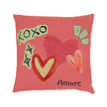 Amore XOXO Square Pillow - Pink Back