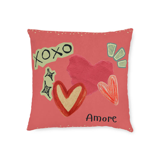 Amore XOXO Square Pillow - Pink Back