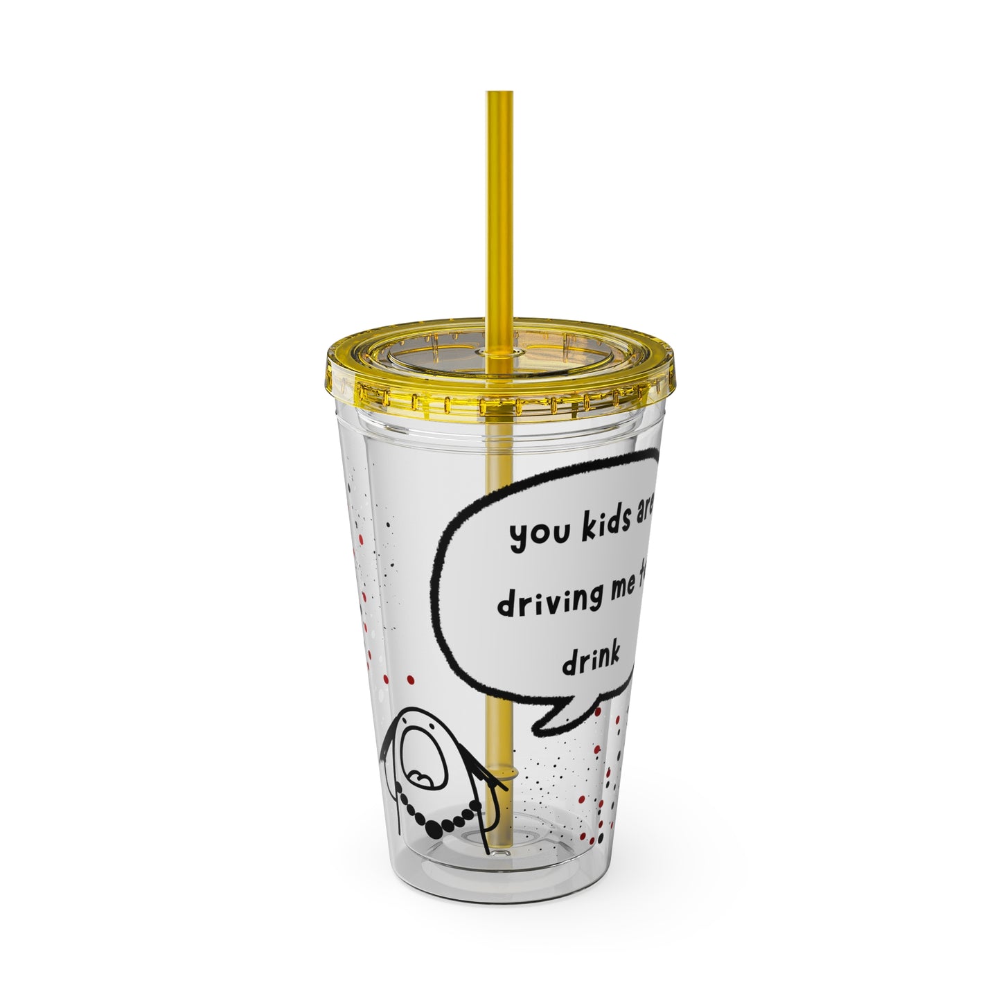 Funny Sunsplash Tumbler | 16oz Travel Cup for Moms | Humor Gift | Straw Included | Perfect for Daily Use or Parties