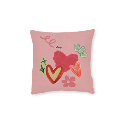 Amore Square Pillow - Pink Back