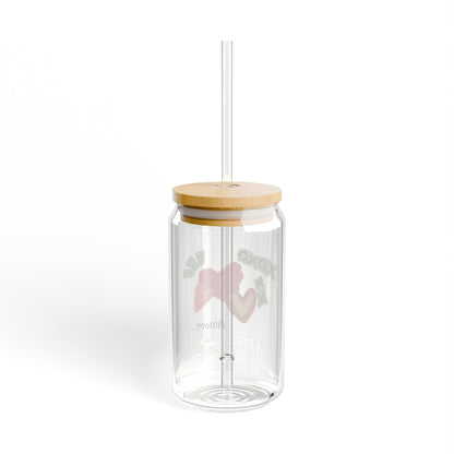 Amore 16oz Sipper Glass with Lid and Straw