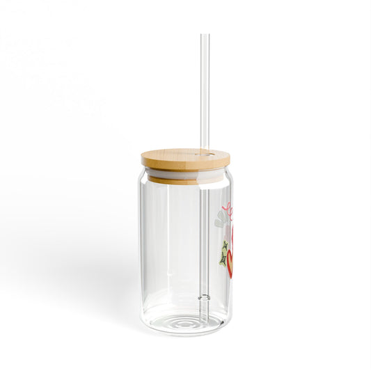 Amore 16oz Sipper Glass with Bamboo Lid and Straw