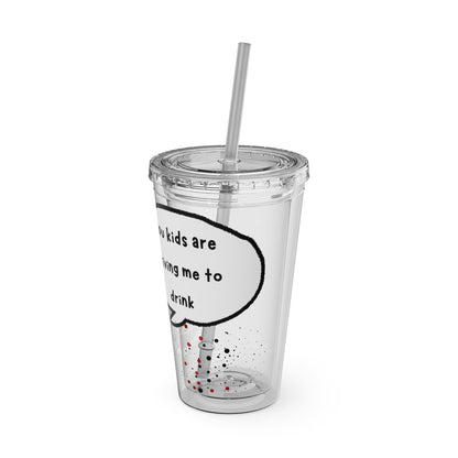 Funny Sunsplash Tumbler | 16oz Travel Cup for Moms | Humor Gift | Straw Included | Perfect for Daily Use or Parties