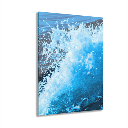 Blue Wake - Acrylic Wall Art - Framed Print with French Cleat Hanger